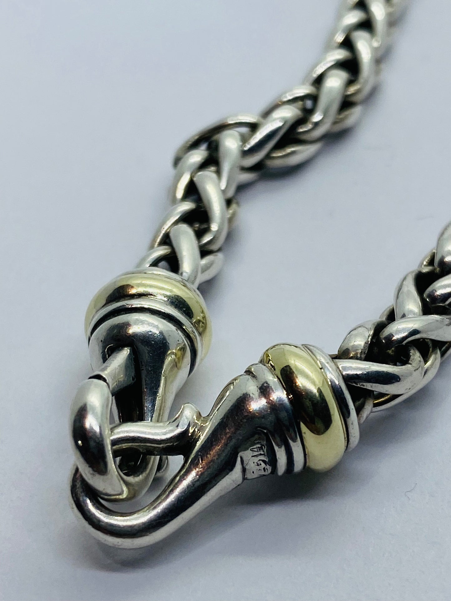 Authentic DAVID YURMAN 18" WHEAT NECKLACE WITH 585 14K Yellow GOLD 6mm