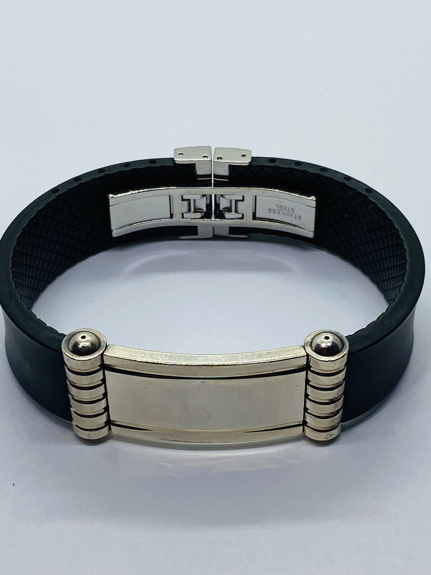 TIFFANY & CO PALOMA PICASSO WIDE ID GROOVE  7.5" BRACELET. STERLING 925 RUBBER