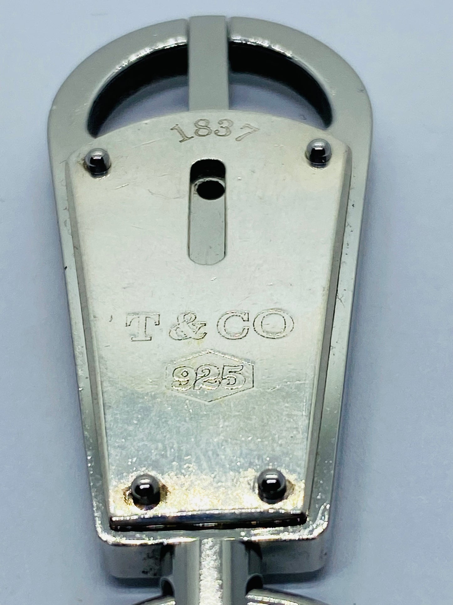 Tiffany & Co. Sterling Silver with Stainless Steel 1837 Valet Keychain Key Ring