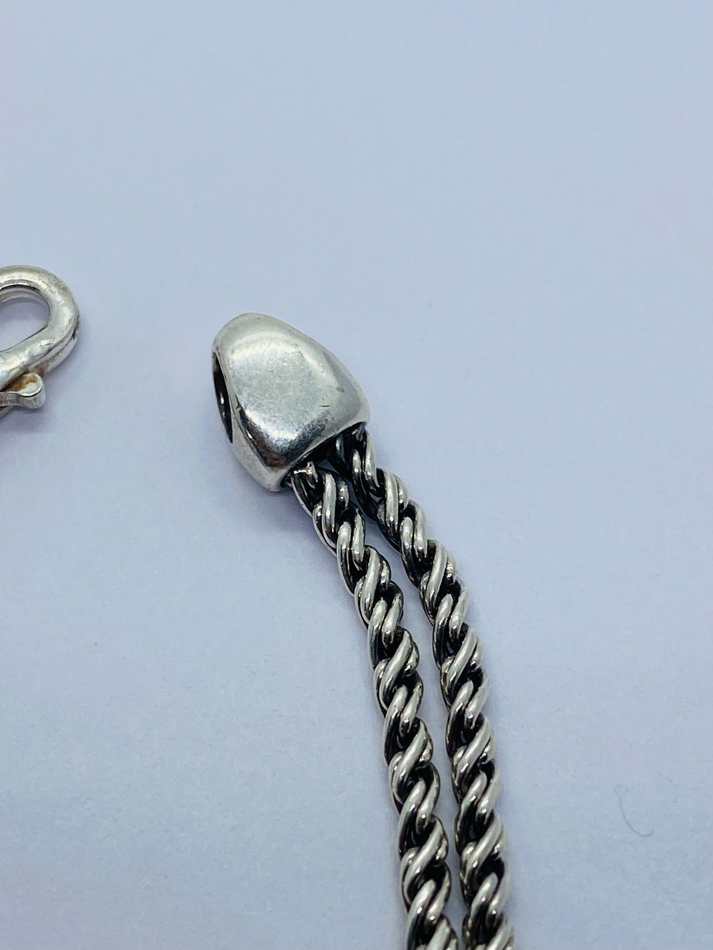 Tiffany & Co Sterling Silver & 18k Gold Double Rope Heart Slide Bracelet 7.5”