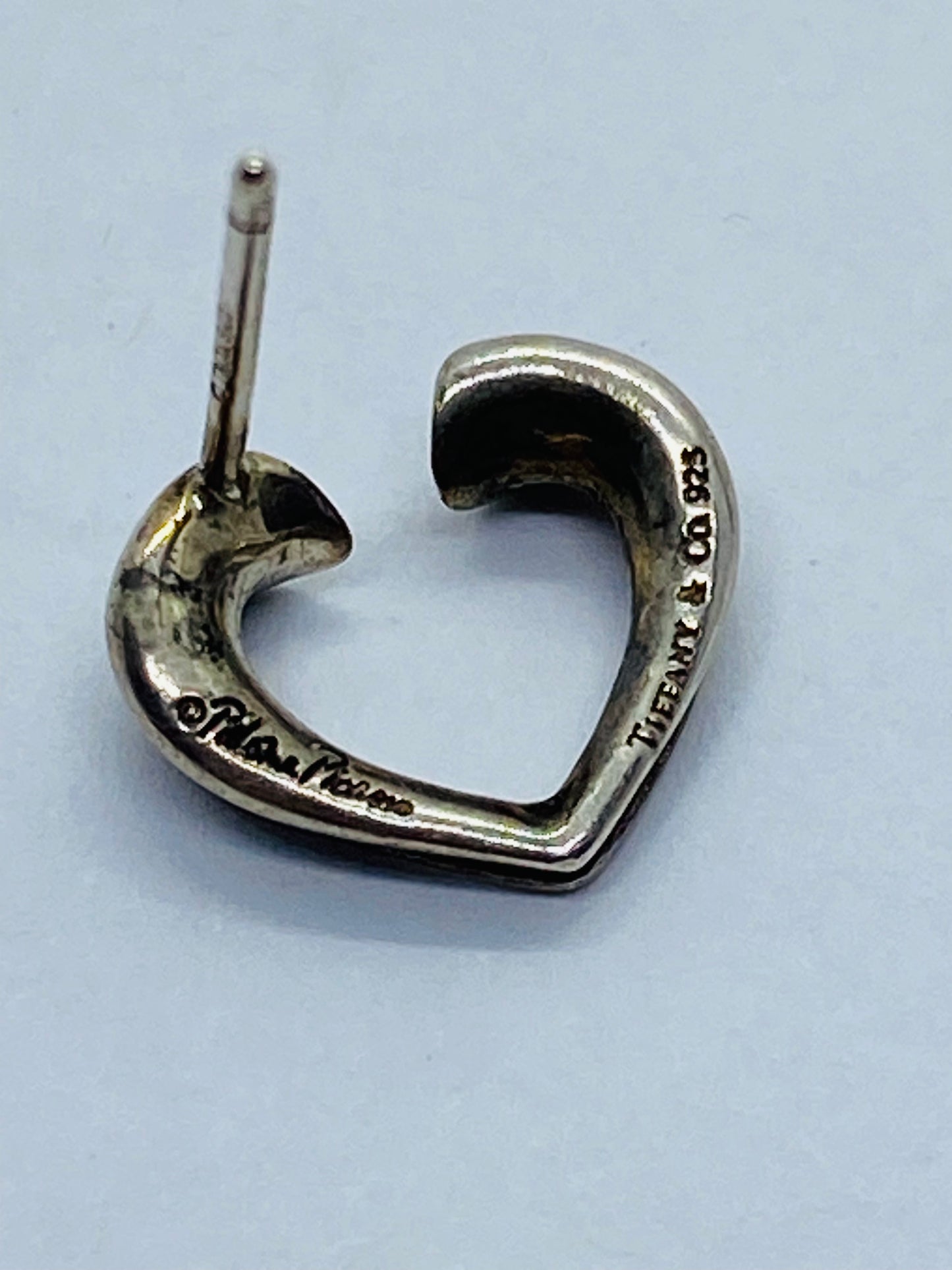 Tiffany & Co Sterling Silver 925 Picasso Tenderness Heart Earrings with Pouch