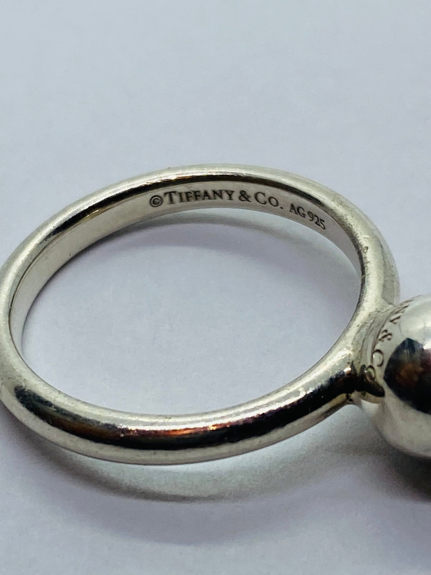 Tiffany Co Sterling Silver 8mm HardWear Hardware Round Ball Ring Size 5.75
