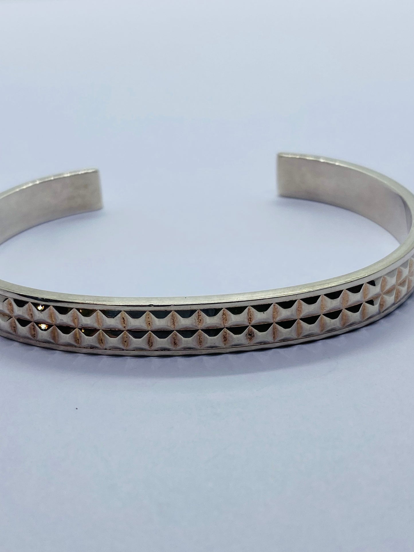 Tiffany & Co Studded Cuff Bracelet 925 Sterling Silver 7.5” 8MM wide