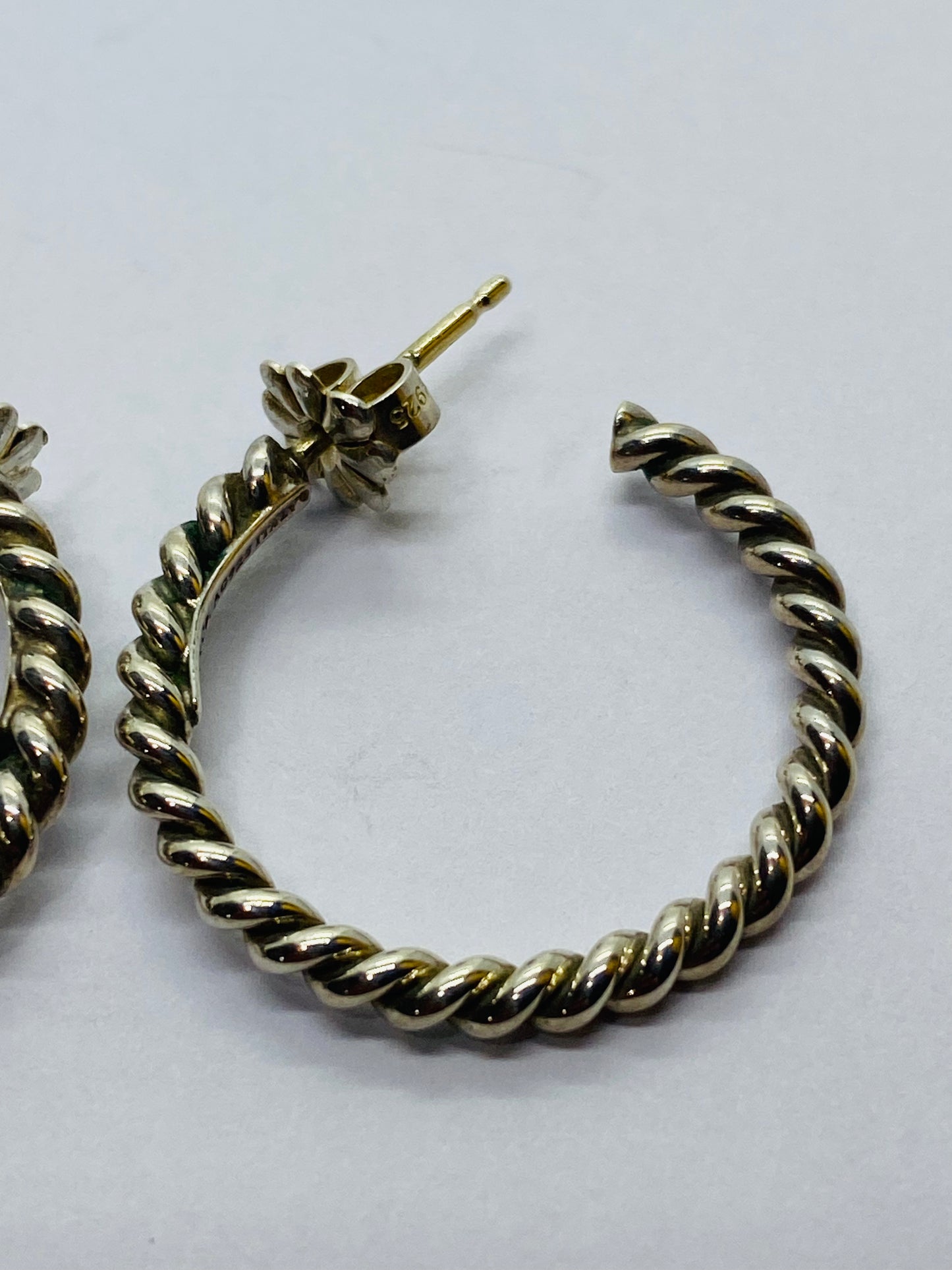 Tiffany & Co. Twist Hoop Earrings, Sterling Silver, Retired