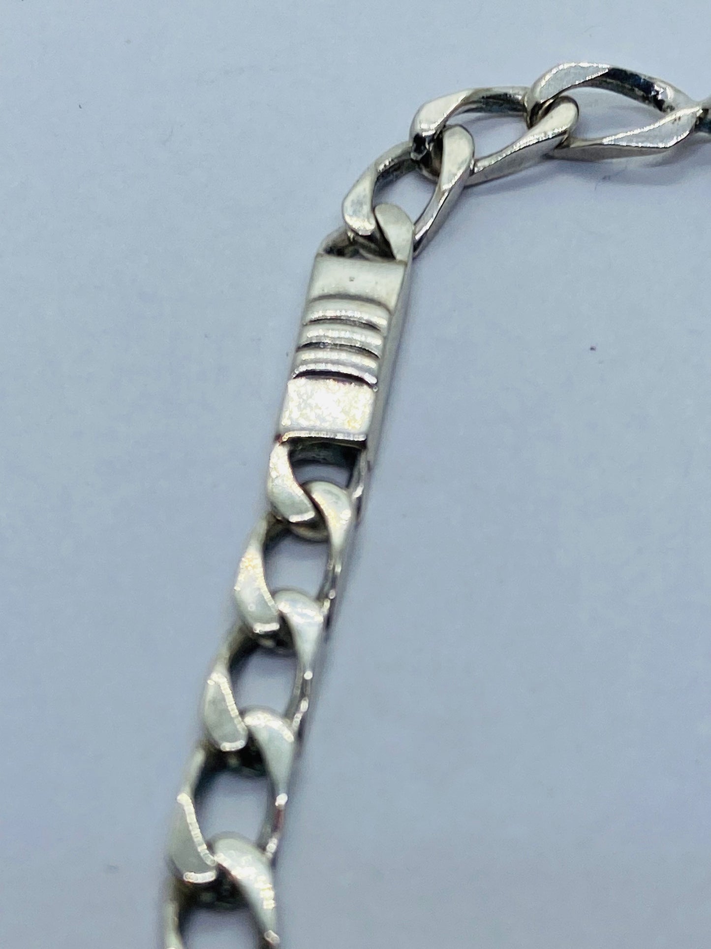 Tiffany & Co. 925 Sterling Silver Italy Bar Flat Link Bracelet 4MM Wide 7.25”