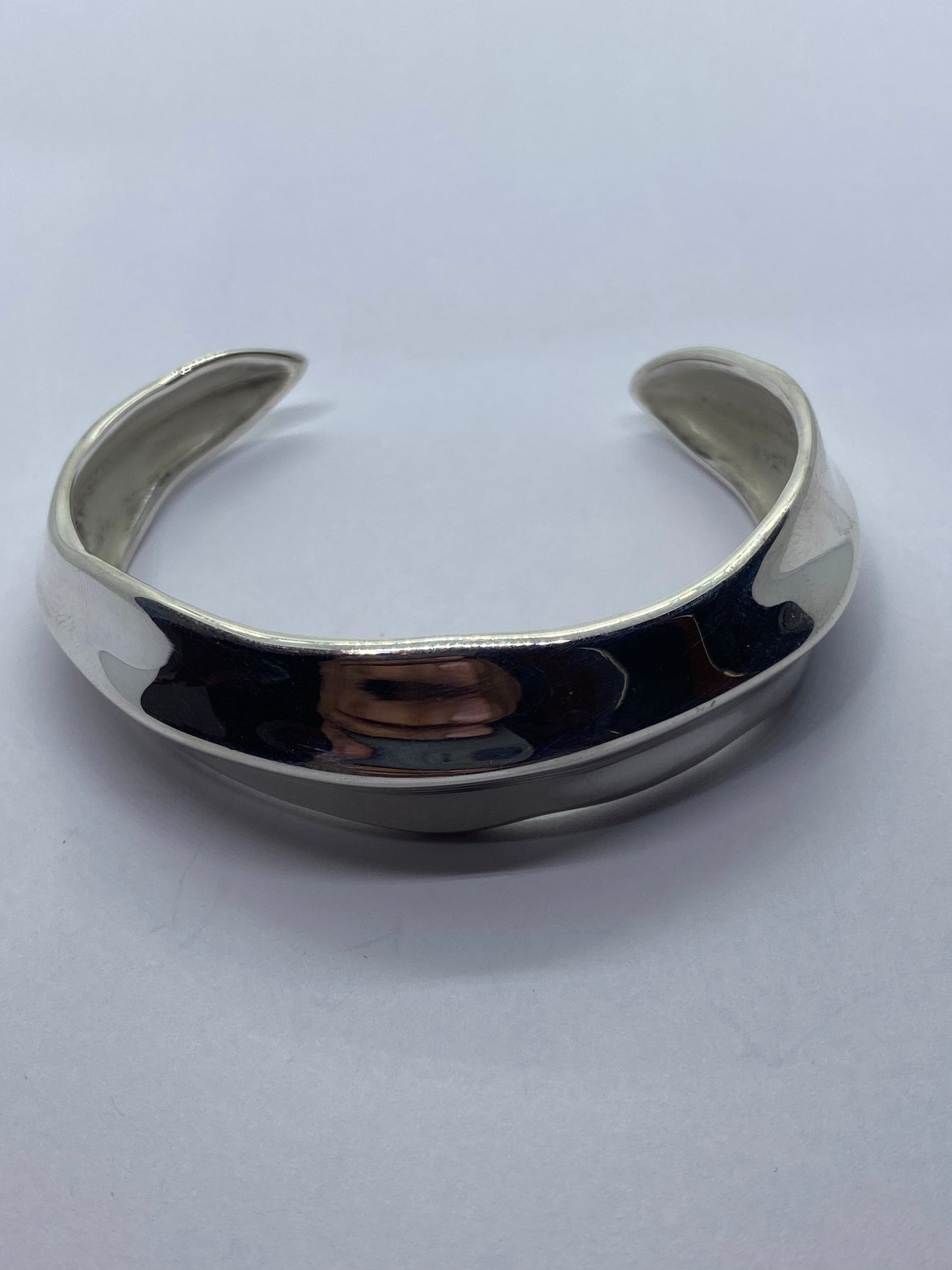 Tiffany & Co. Sterling Silver Nature Leaf Cuff Bangle Bracelet 925 6”