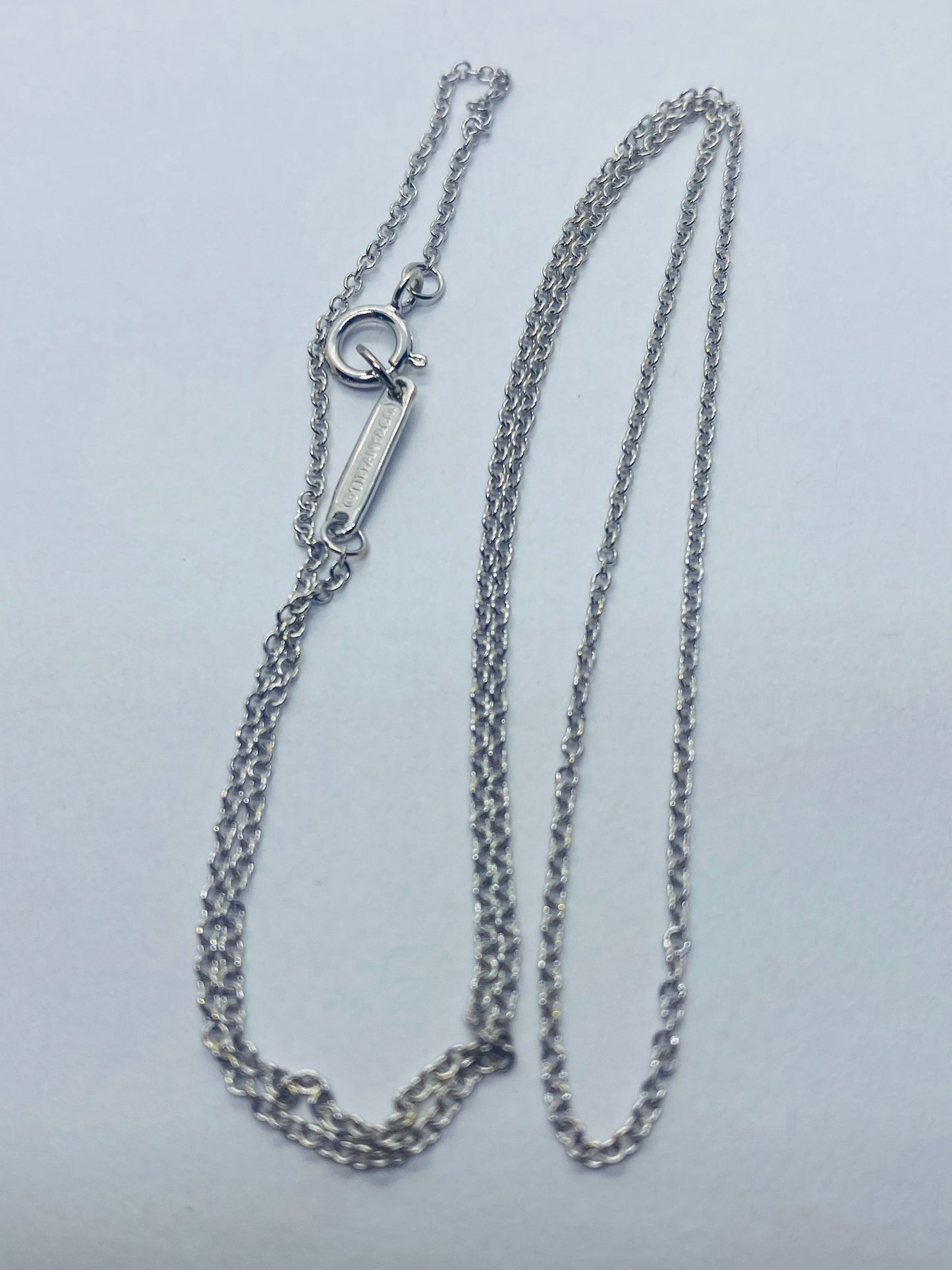 Tiffany & Co. 18k 750 White Gold Chain Necklace, 16”