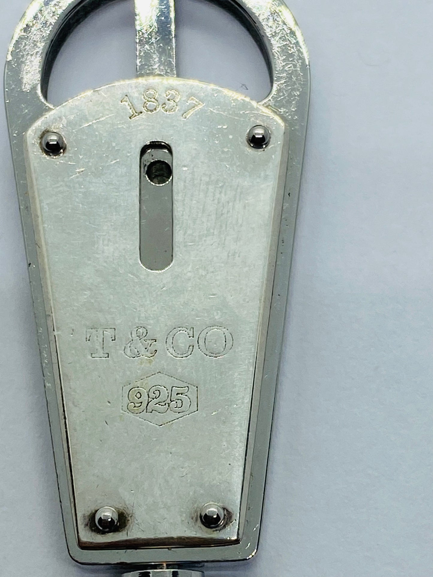 Tiffany & Co. Sterling Silver with Stainless Steel 1837 Valet Keychain Key Ring