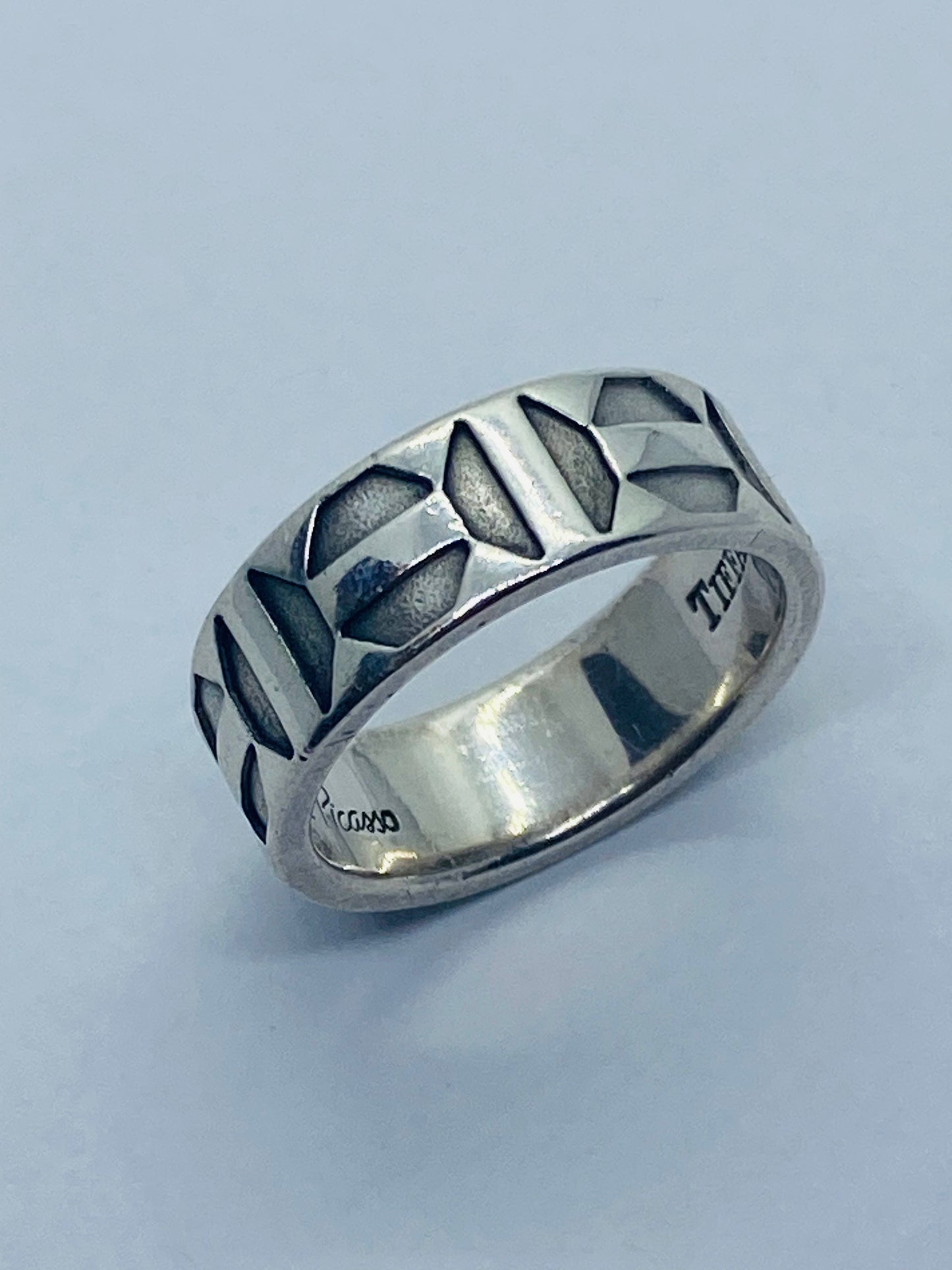 Tiffany & Co Sterling Silver Paloma Picasso Zellige Band Ring Size 6.5