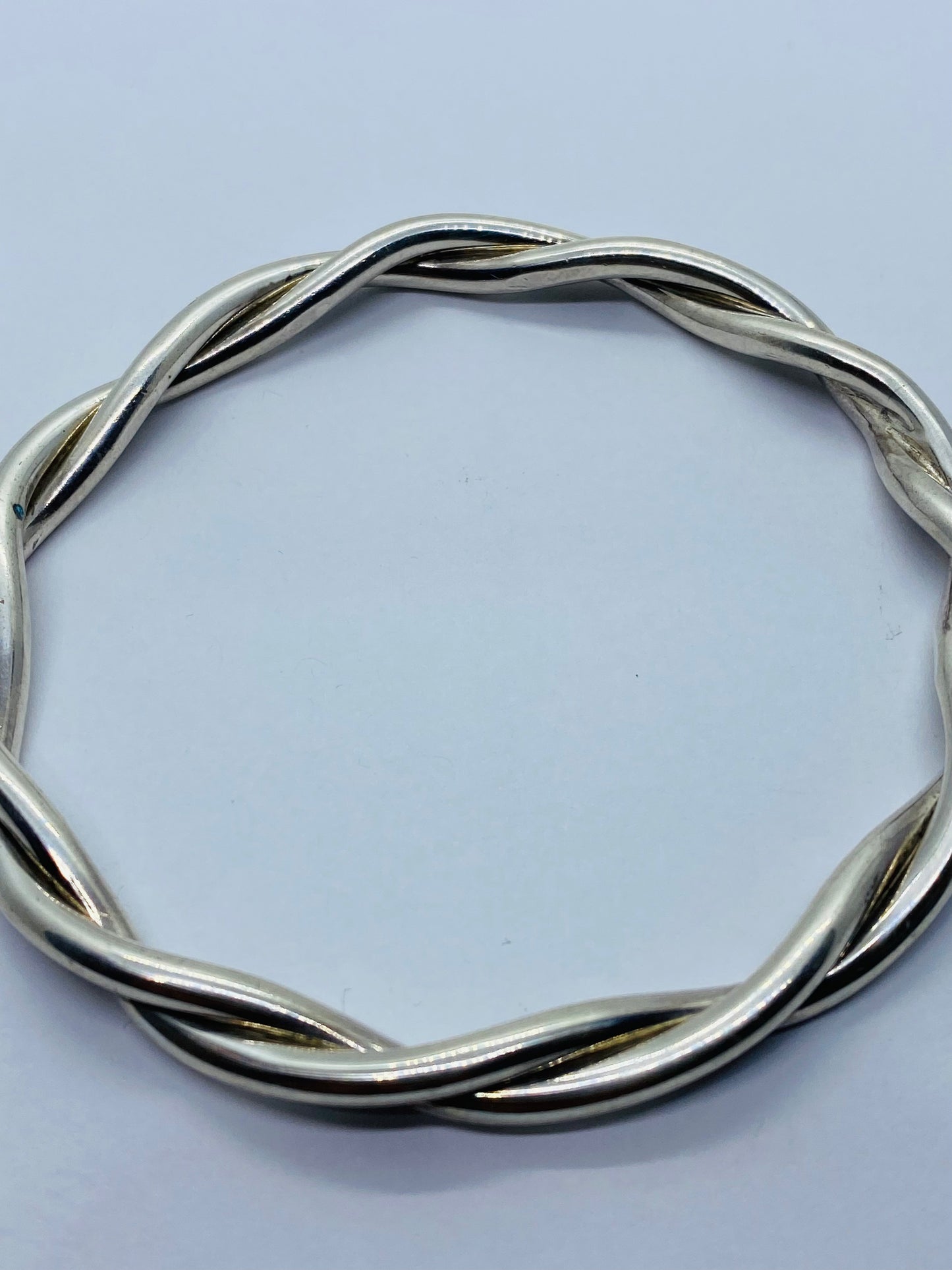 Tiffany & Co. Sterling Silver Twist Bangle Bracelet 7.5" 35.4