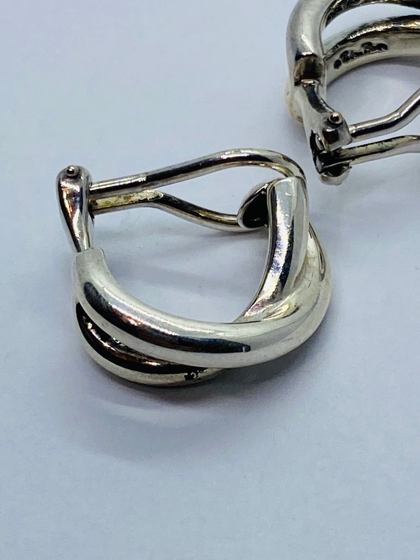 Tiffany & Co. Paloma Picasso Sterling Silver 925 Le Circle Hoop Clip On Earrings