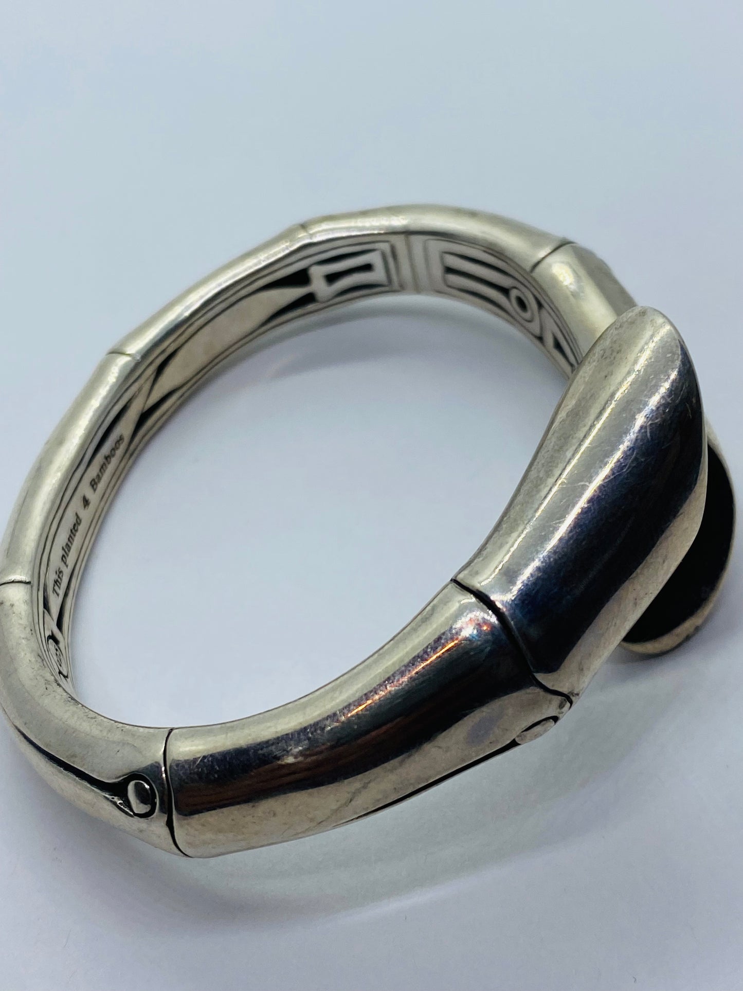 Retired Rare John Hardy Overlap Bypass Bamboo Moi Toi Bracelet Sterling Silver
