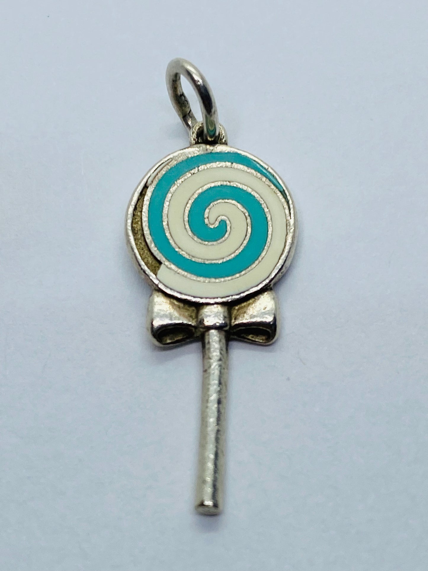 Tiffany and Co. Blue Enamel Lollipop Charm Great Condition