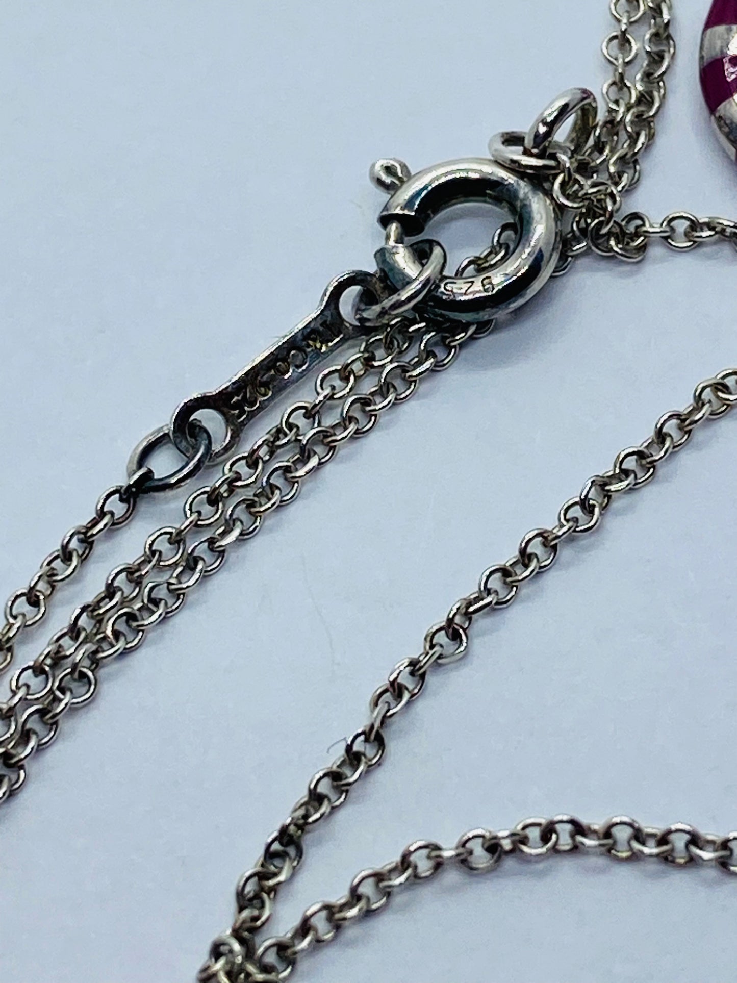 Tiffany & Co. Palina Purple Enamel Heart Silver Necklace
