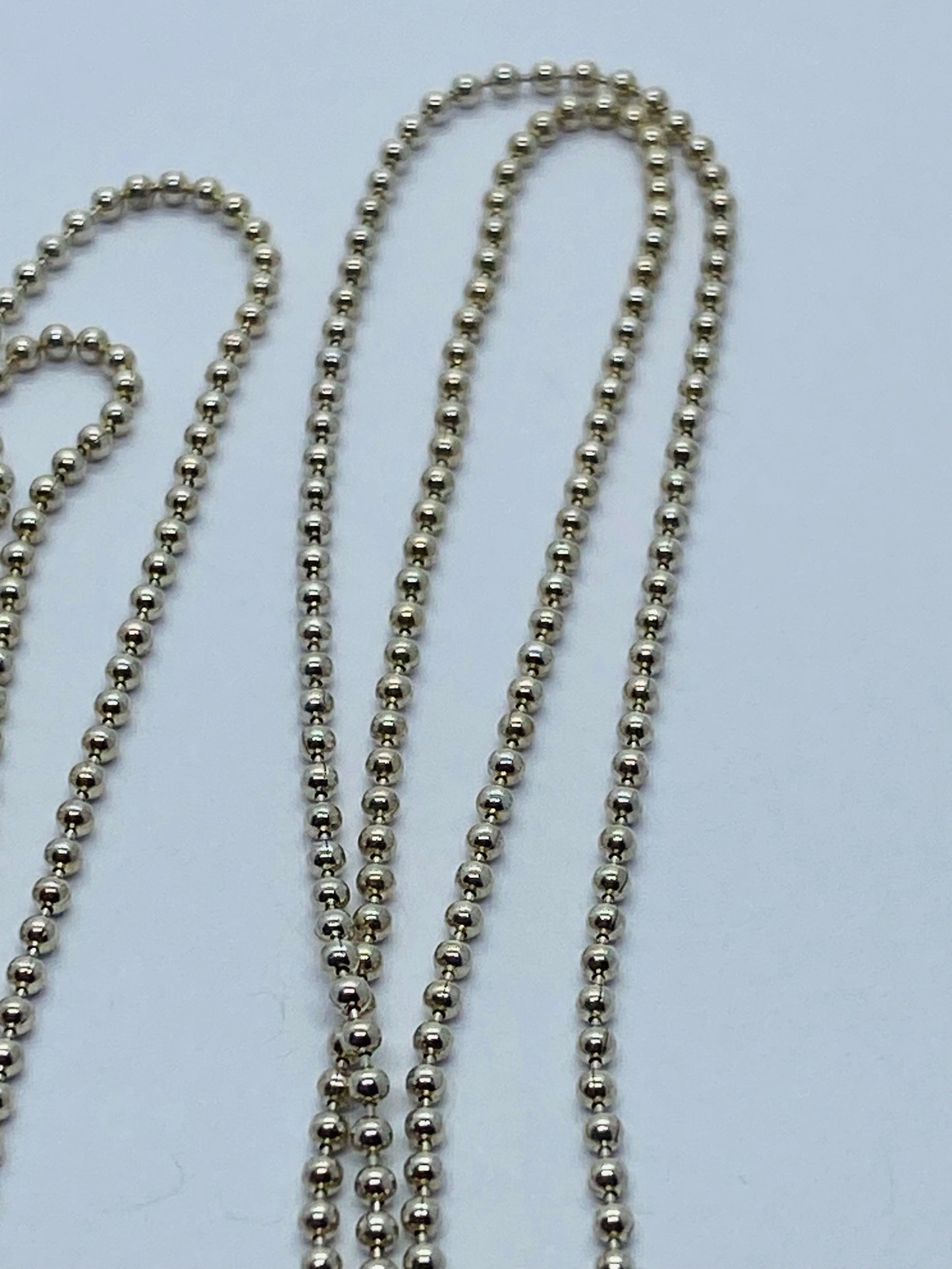 Tiffany Co Sterling Silver 1mm Beaded Necklace Chain 28.75”
