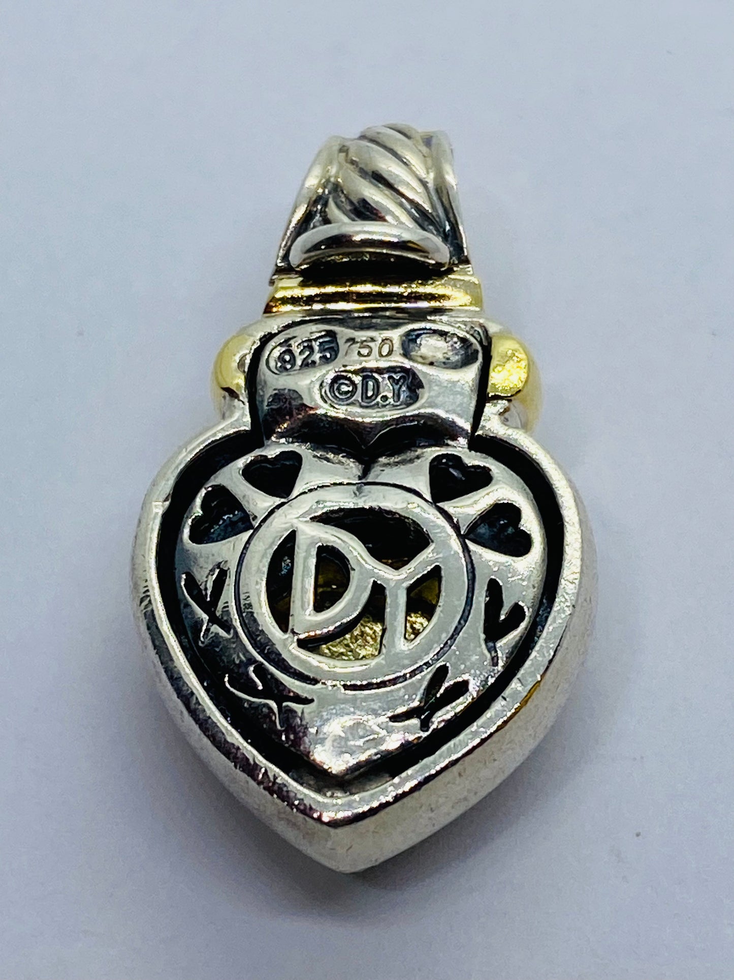 DAVID YURMAN 18K Gold & Sterling Silver Puffed Heart Pendant Enhancer