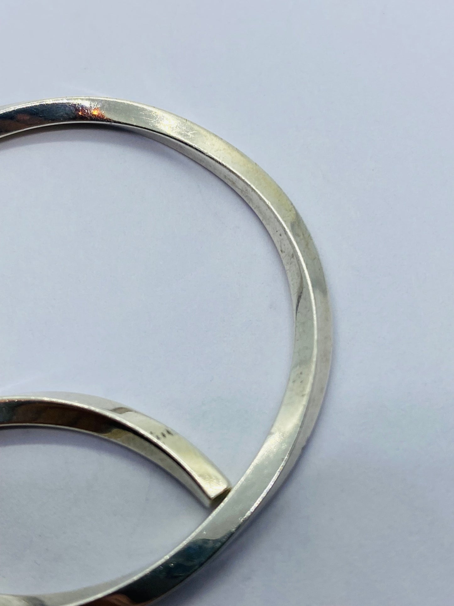 TIFFANY & CO Sterling Silver 3mm Twisted Hoop Post Earrings 1 7/8" NO BACKS
