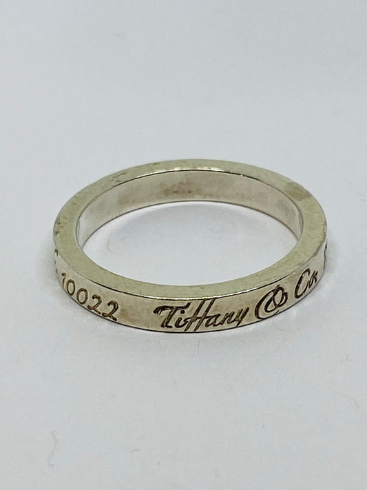Tiffany & Co Sterling Silver Notes Narrow Band Ring Size 5.25