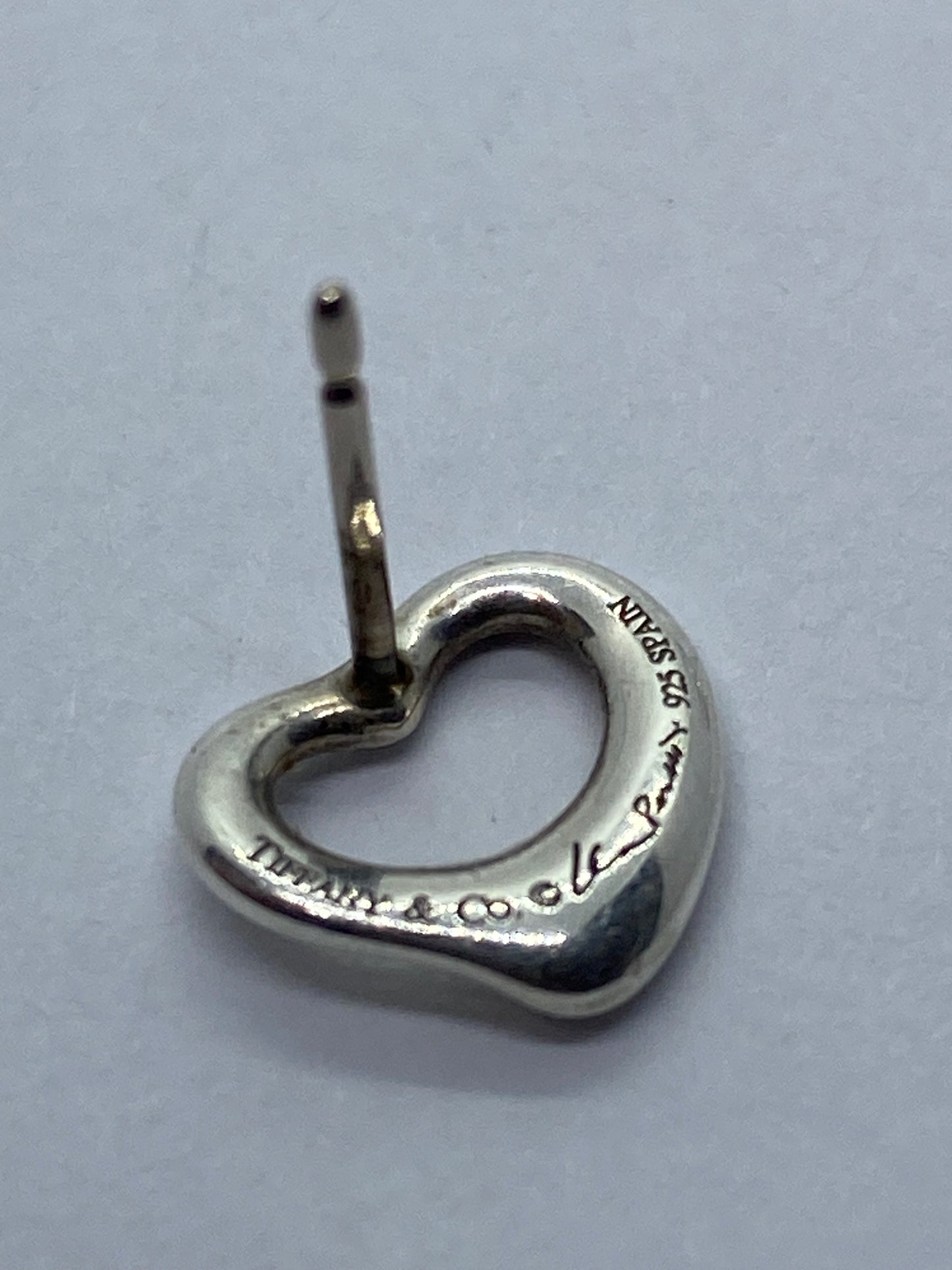 Tiffany & Co. Open Heart Elsa Peretti Earrings Tiffany, No Backs. Authentic