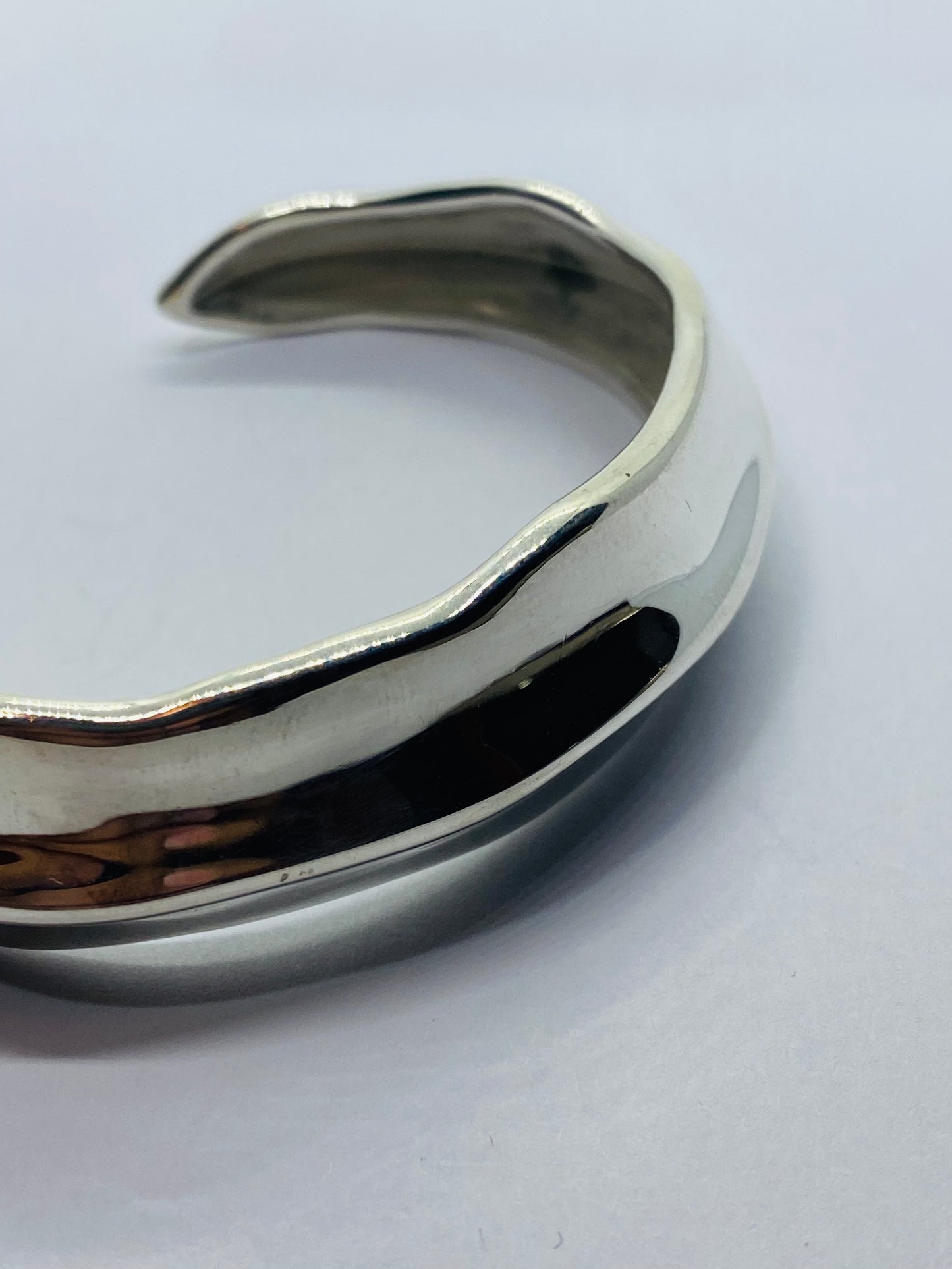 Tiffany & Co. Sterling Silver Nature Leaf Cuff Bangle Bracelet 925 6”