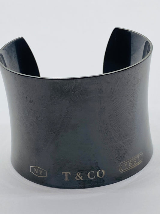 Tiffany & Co. 1837 Collection Titanium 46mm Wide Concave Cuff Bracelet 6.75”