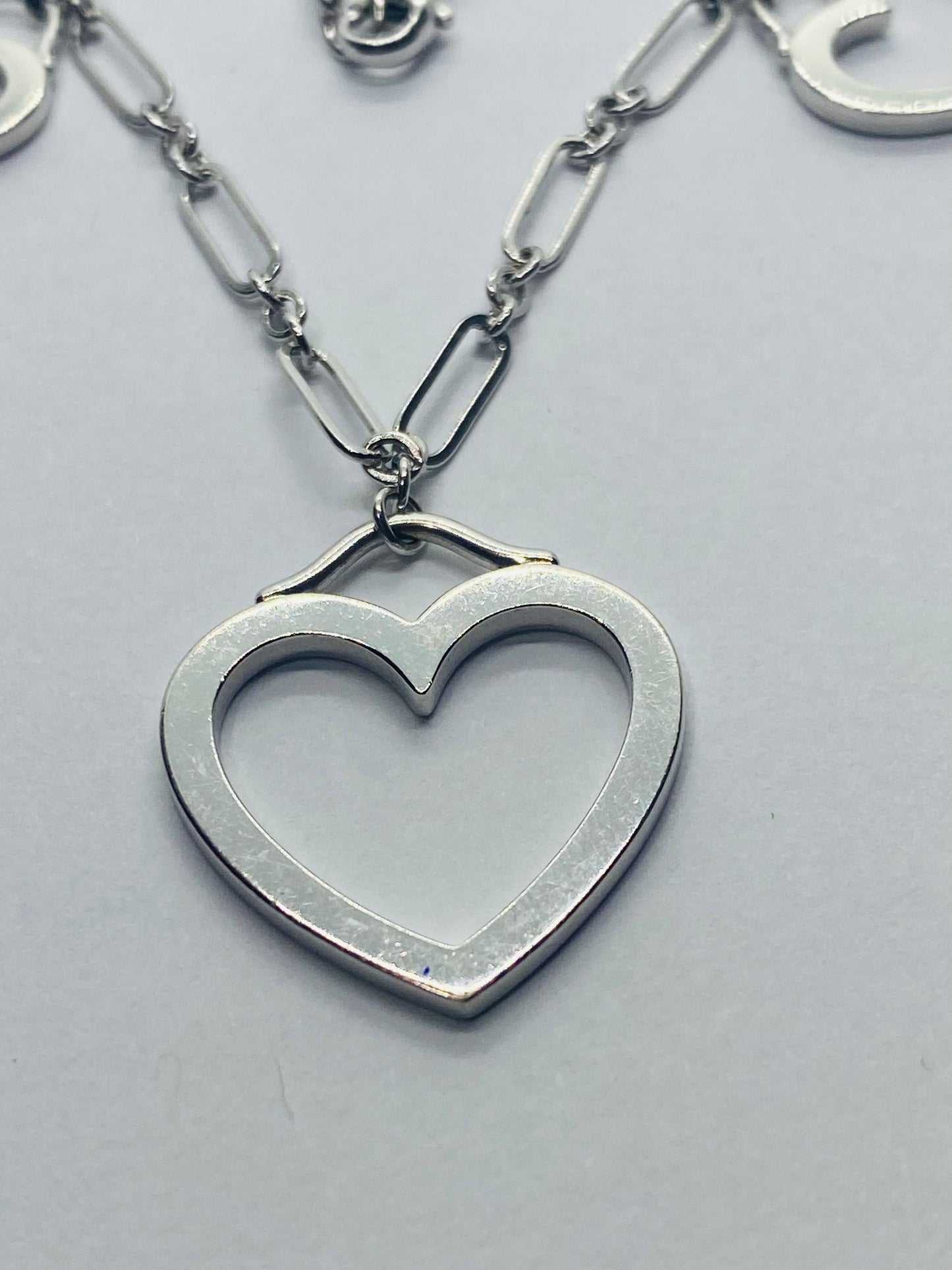 Tiffany & Co. 18K 750 White Gold Triple Sentimental Heart Pendant Necklace