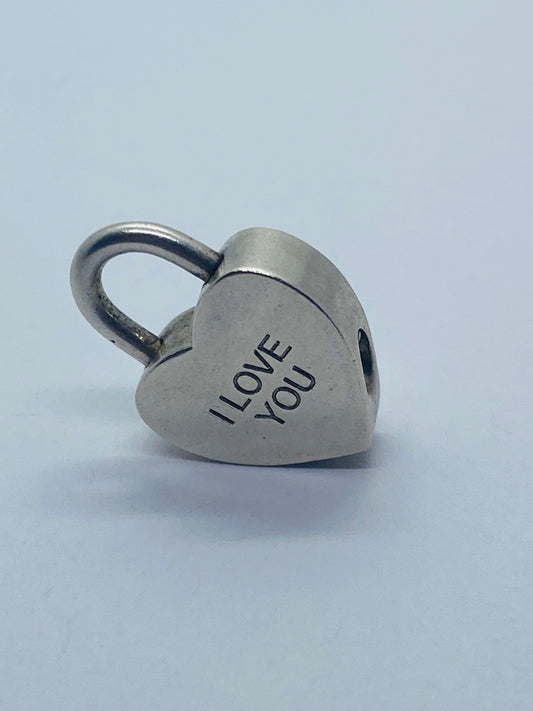 Tiffany & Co Silver I LOVE YOU Heart Padlock Pendant