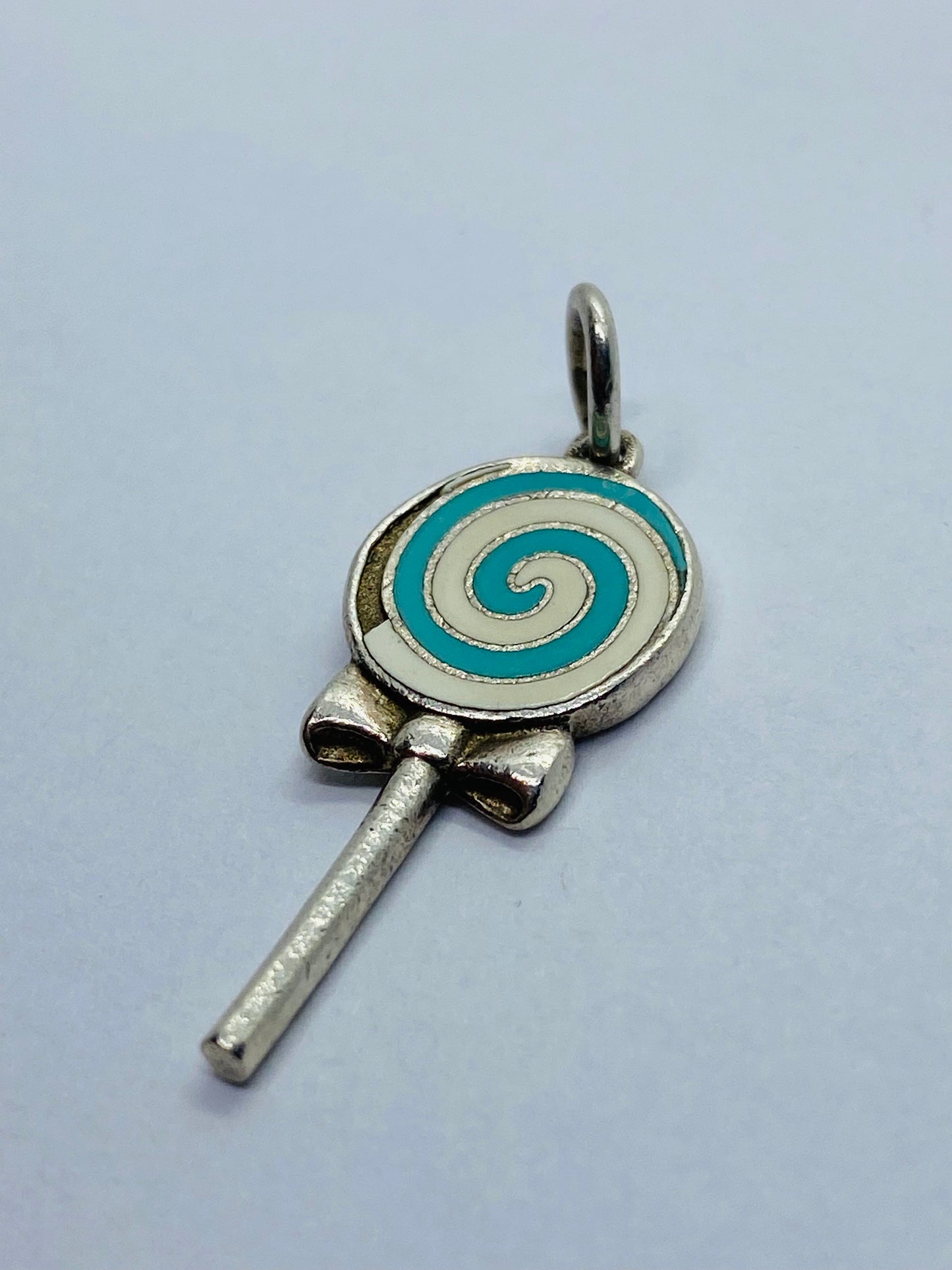 Tiffany and Co. Blue Enamel Lollipop Charm Great Condition