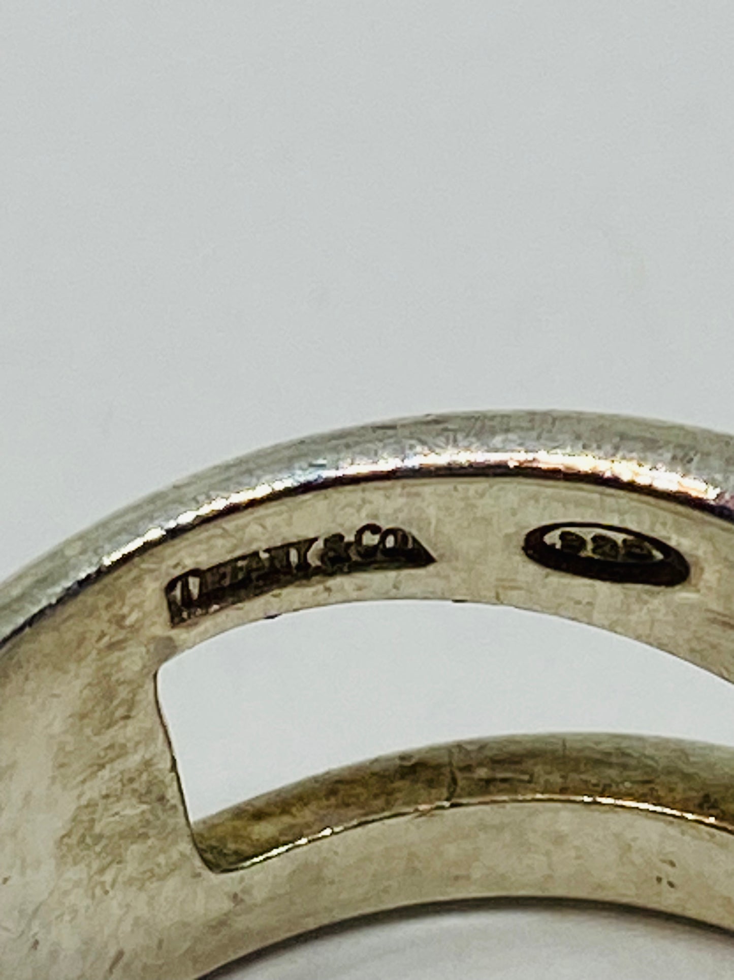 Tiffany & Co. Sterling Silver Ring Open Diagonal Size 6.25 Wide Band