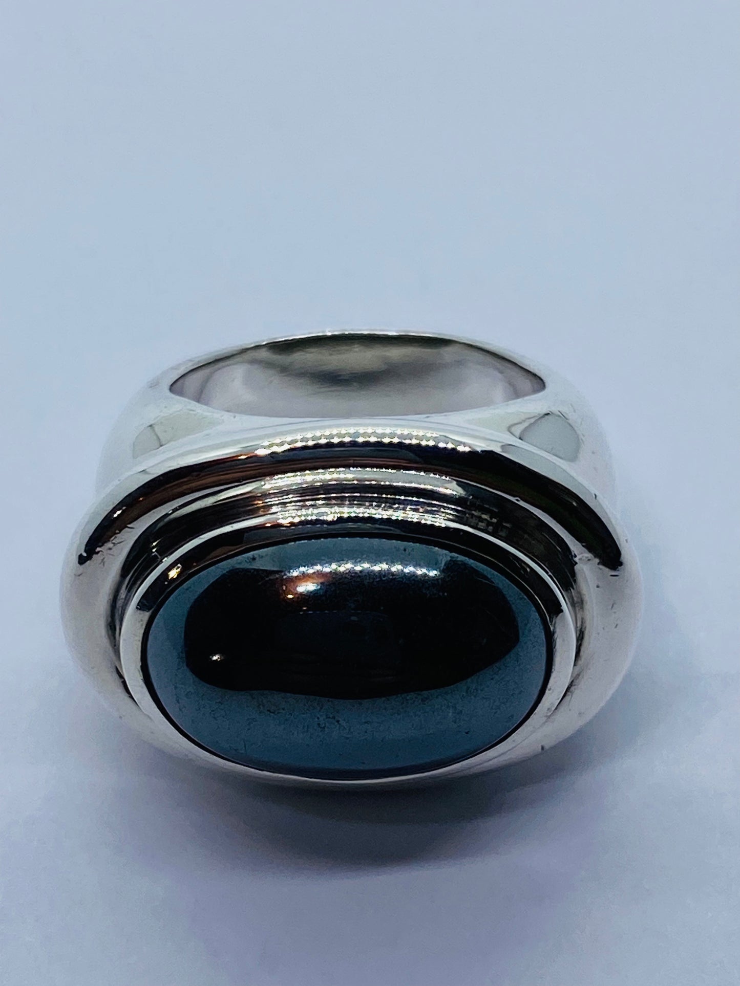 Tiffany & Co. Paloma Picasso925 Sterling Silver Cabochon Hematite Ring 7