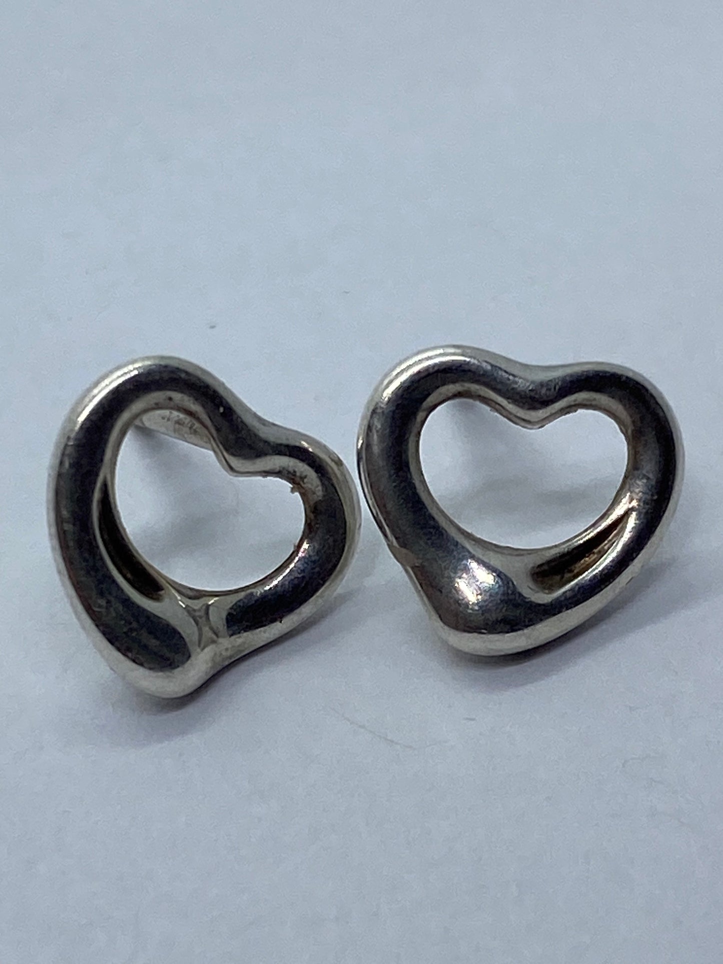 Tiffany & Co. Open Heart Elsa Peretti Earrings Tiffany, No Backs. Authentic