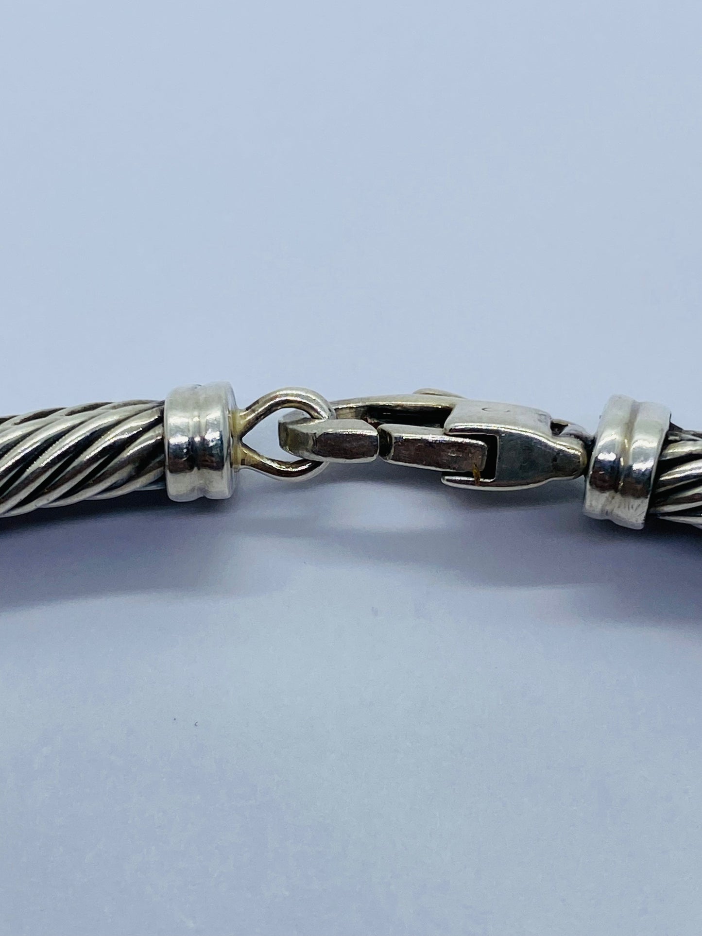 10MM David Yurman Silver and 14k Yellow Gold Double Cable Collar Necklace 113G