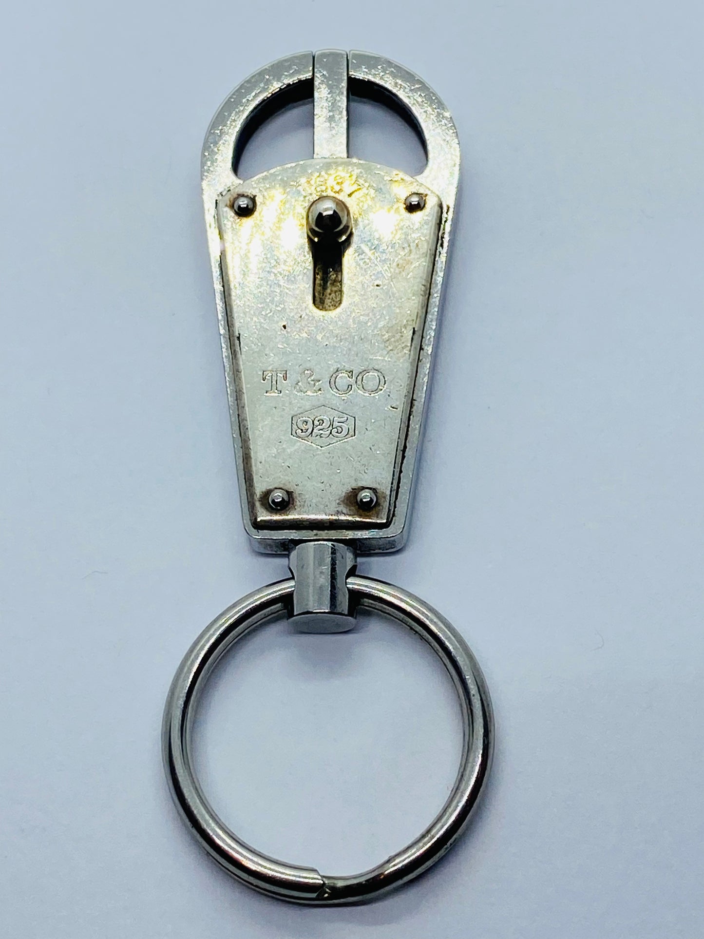 Tiffany & Co. Sterling Silver with Stainless Steel 1837 Valet Keychain Key Ring