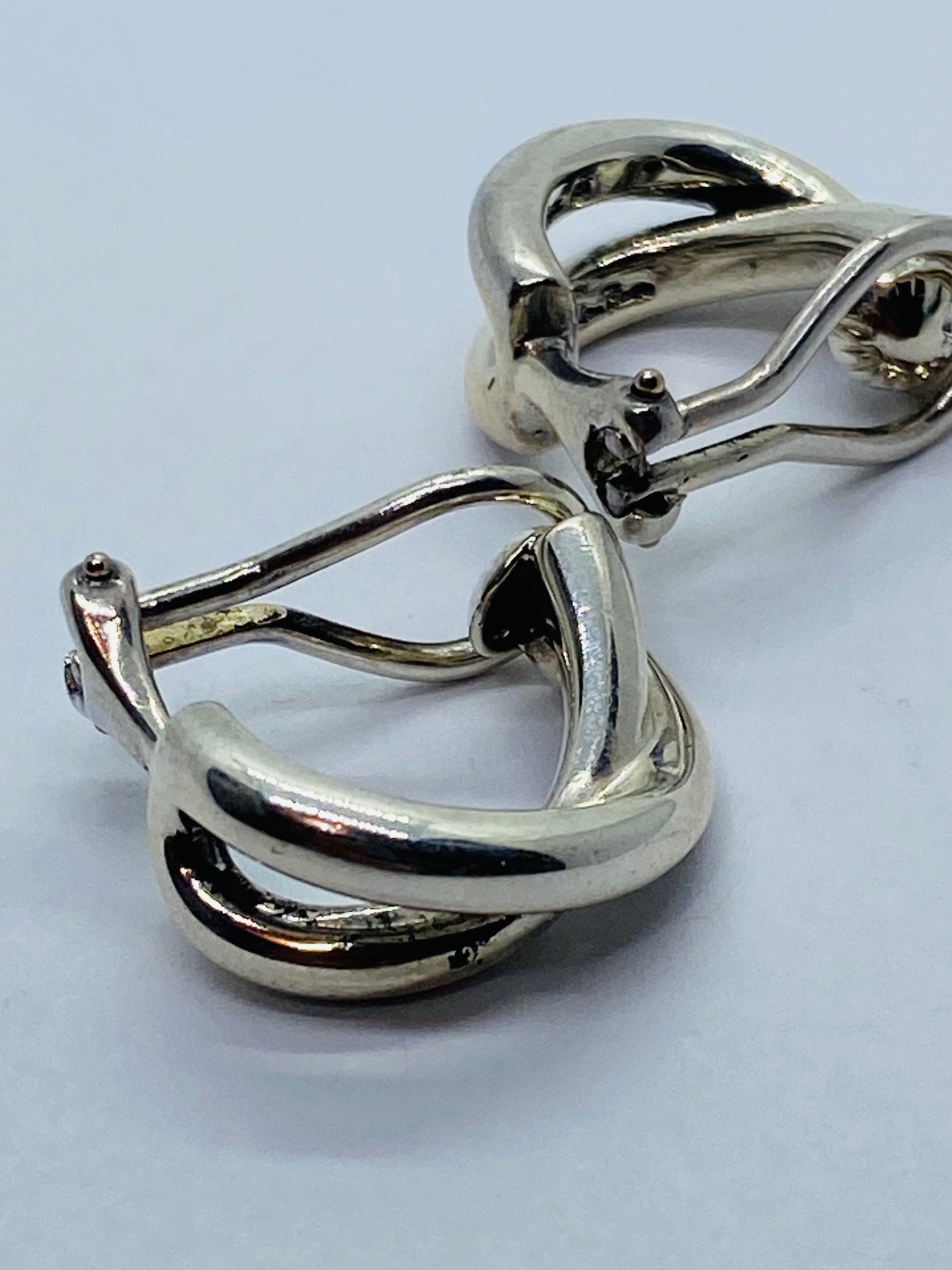Tiffany & Co. Paloma Picasso Sterling Silver 925 Le Circle Hoop Clip On Earrings