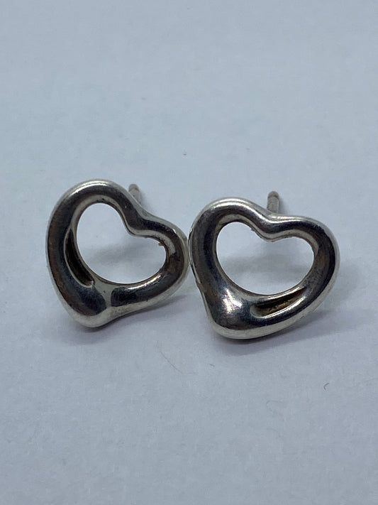 Tiffany & Co. Open Heart Elsa Peretti Earrings Tiffany, No Backs. Authentic