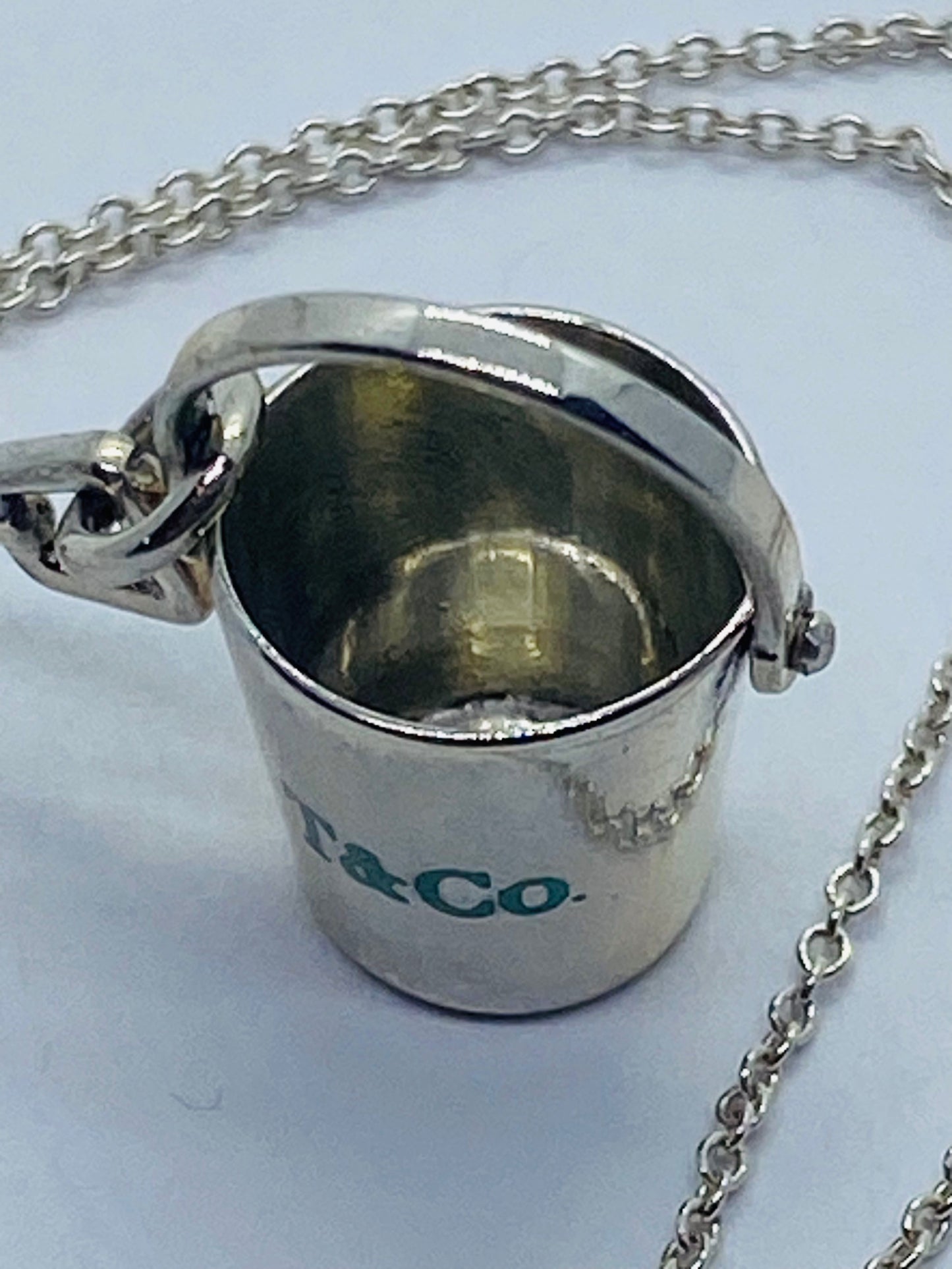 Tiffany & Co. Sand Bucket Shovel Enamel Charm Sterling Silver Pouch Box MINT