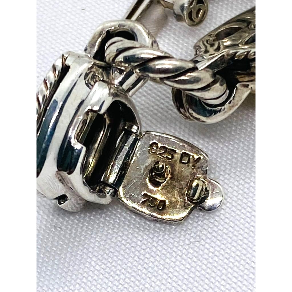 David Yurman Citrine Stones Albion Cable Bracelet Sterling 18K