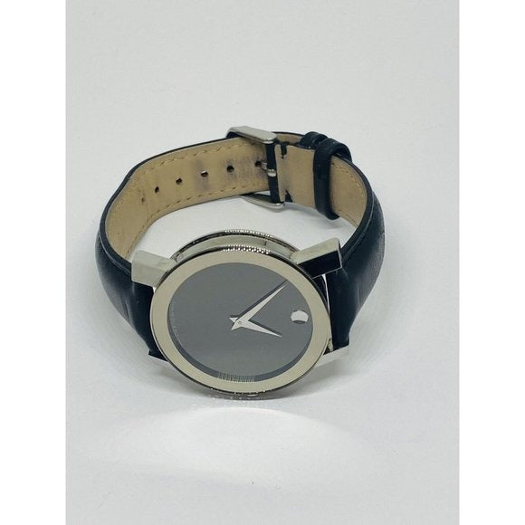 Movado Museum Mirror Face Leather Men's Watch 84 G1 2896