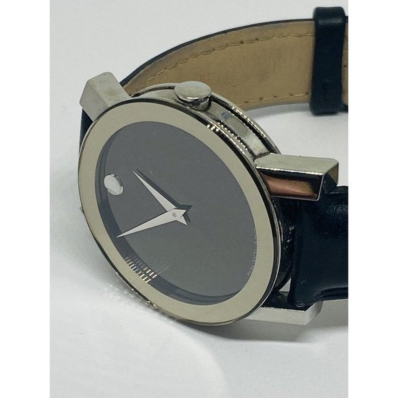 Movado Museum Mirror Face Leather Men's Watch 84 G1 2896