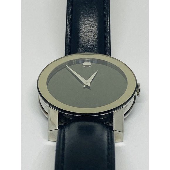 Movado Museum Mirror Face Leather Men's Watch 84 G1 2896
