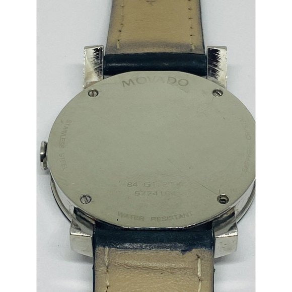 Movado Museum Mirror Face Leather Men's Watch 84 G1 2896