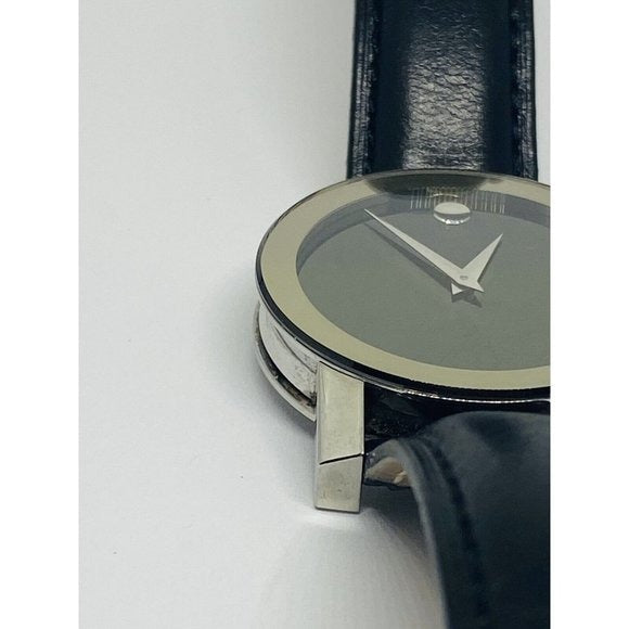 Movado Museum Mirror Face Leather Men's Watch 84 G1 2896