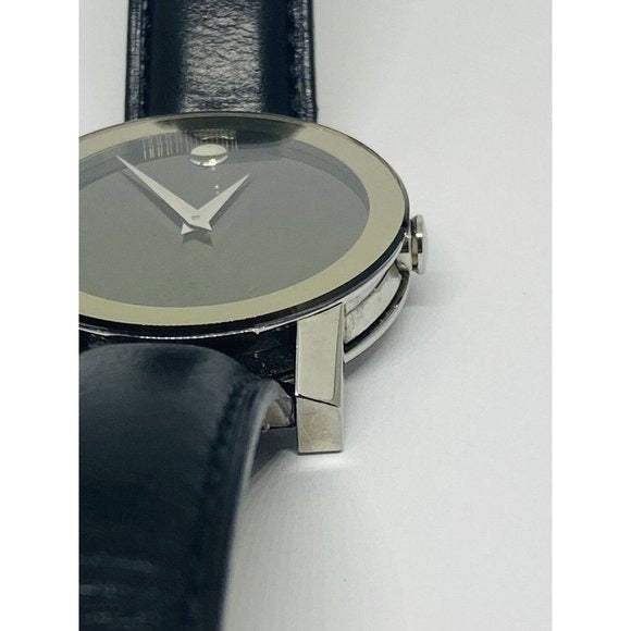 Movado Museum Mirror Face Leather Men's Watch 84 G1 2896
