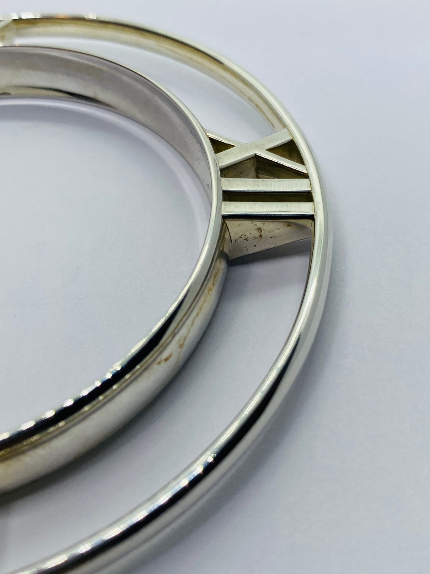 Tiffany & Co Sterling Silver 925 ATLAS Horizontal Bangle s.M Tapered Bracelet