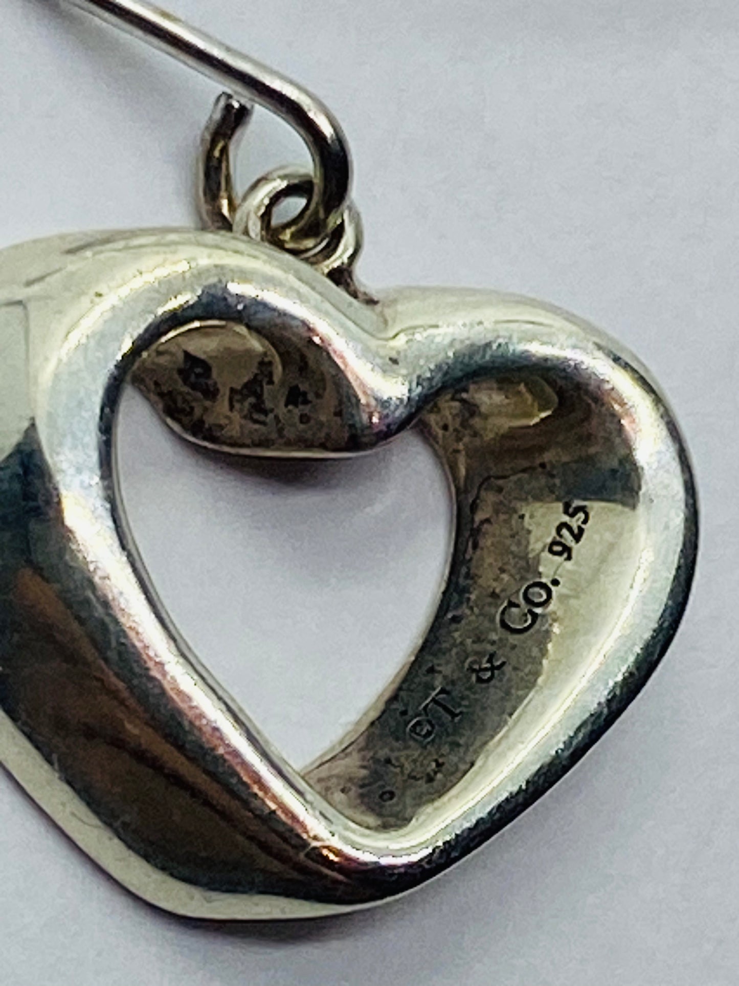 Tiffany & Co Silver Modern Geometric Heart Dangle Dangling Earrings With