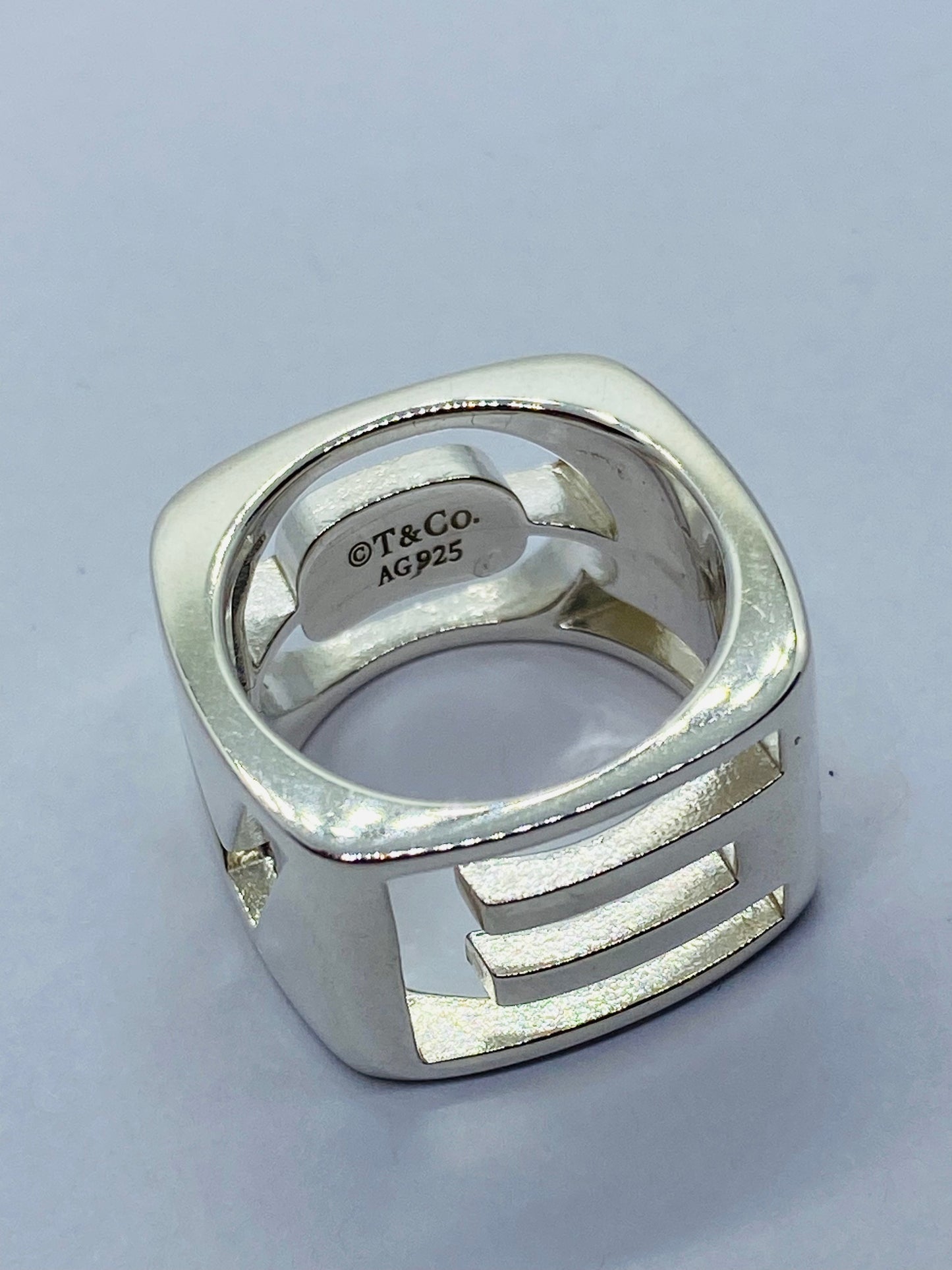 TIFFANY & CO DONALD CLAFLIN ERA STENCIL LOVE RING 925 STERLING SILVER 5.75 POUCH