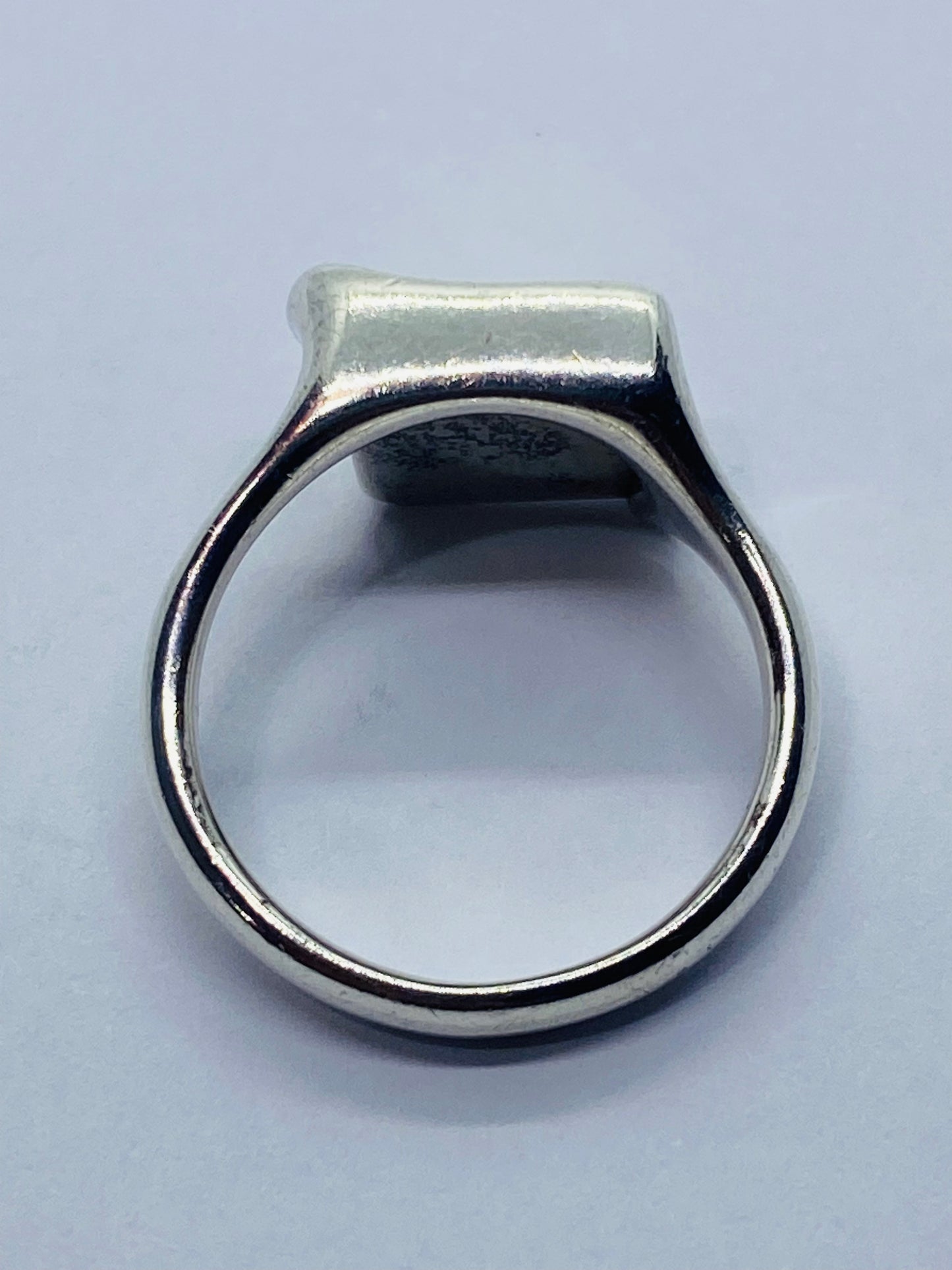 Authentic Tiffany & Co Elsa Peretti Sterling Silver Square Slab Splash Ring 7.75