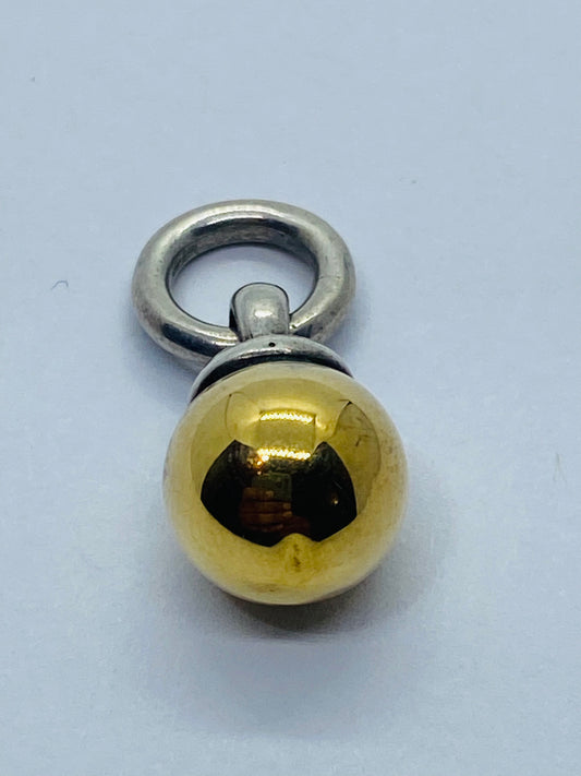 Tiffany & Co Fascination Ball Charm or Pendant in Yellow Gold  Sterling Silver