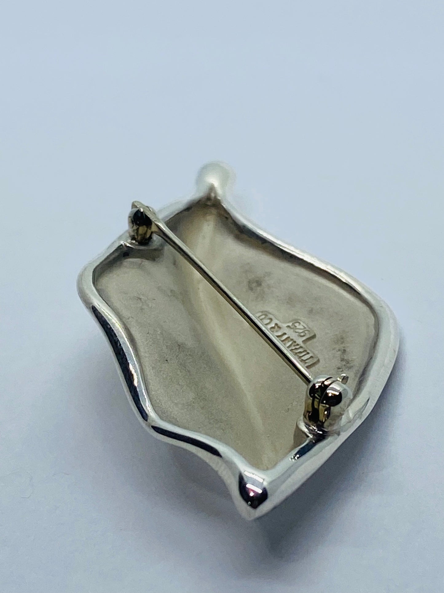 TIFFANY & CO VINTAGE STERLING SILVER 925 LEAF BROOCH PIN 55x28MM MINT!