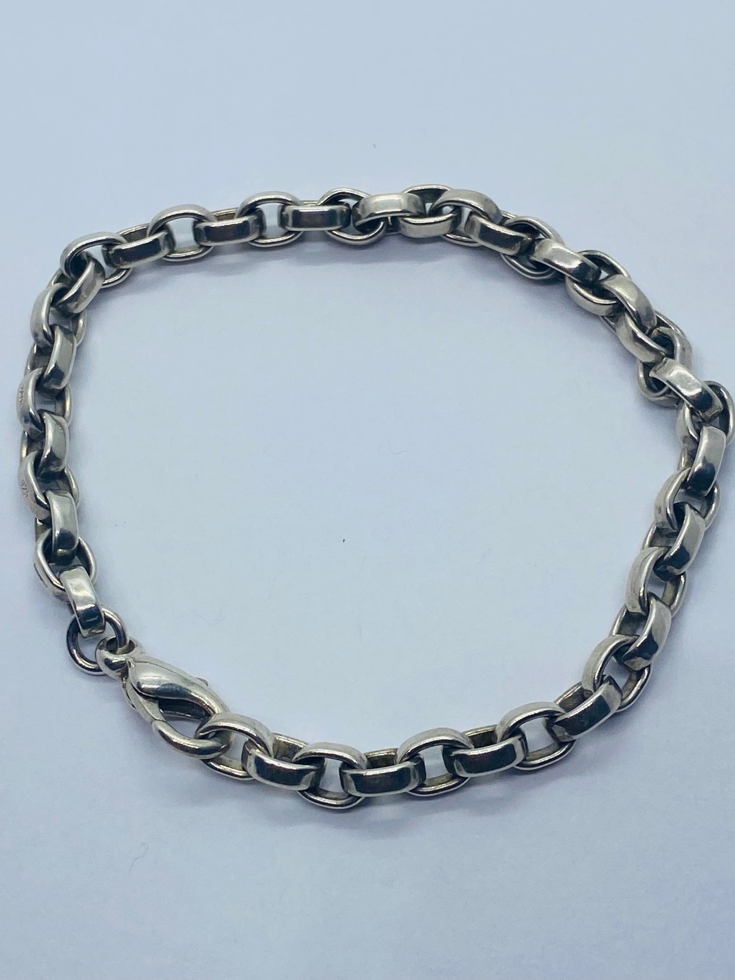 Tiffany & Co. Sterling Silver 7” Donut Link Bracelet.  Pouch